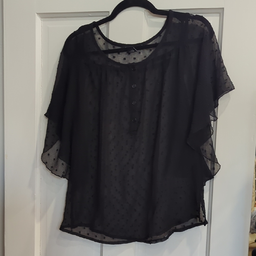 Chic Black Sheer Women's Blouse
